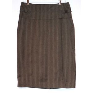 Worthington Brown Pinstriped Pencil Skirt, Size 12